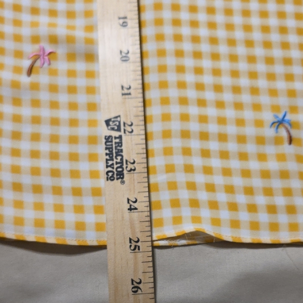 LC Lauren Conrad Smocked Cap Sleeve Blouse in Yellow and White - Picture 8 of 8